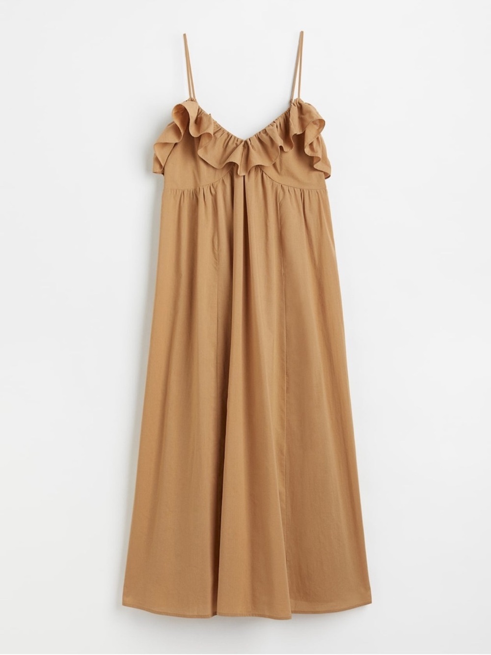 H&M Tan Ruffle-Top Maxi Dress - Picture 2 of 10